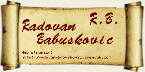 Radovan Babušković vizit kartica